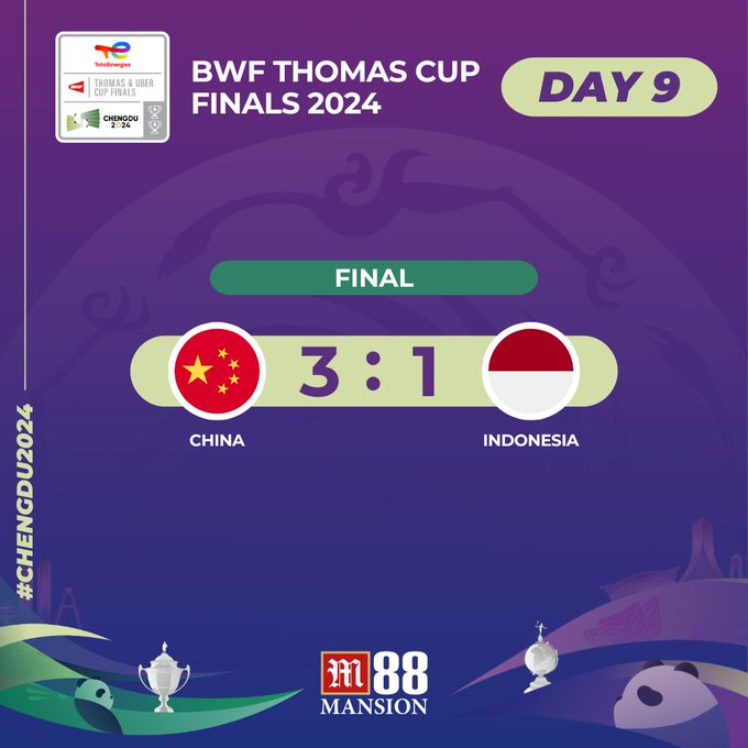 Thomas and Uber Cup 2024 Final results